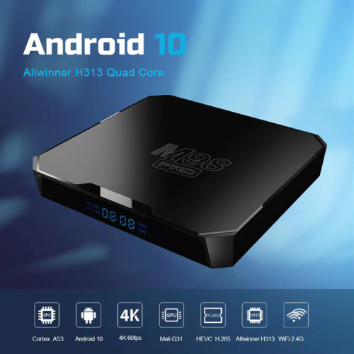 Foreign trade m98 pro set-top box H313 Bluetooth voice remote control 4K HD TV box tv box Android ATV