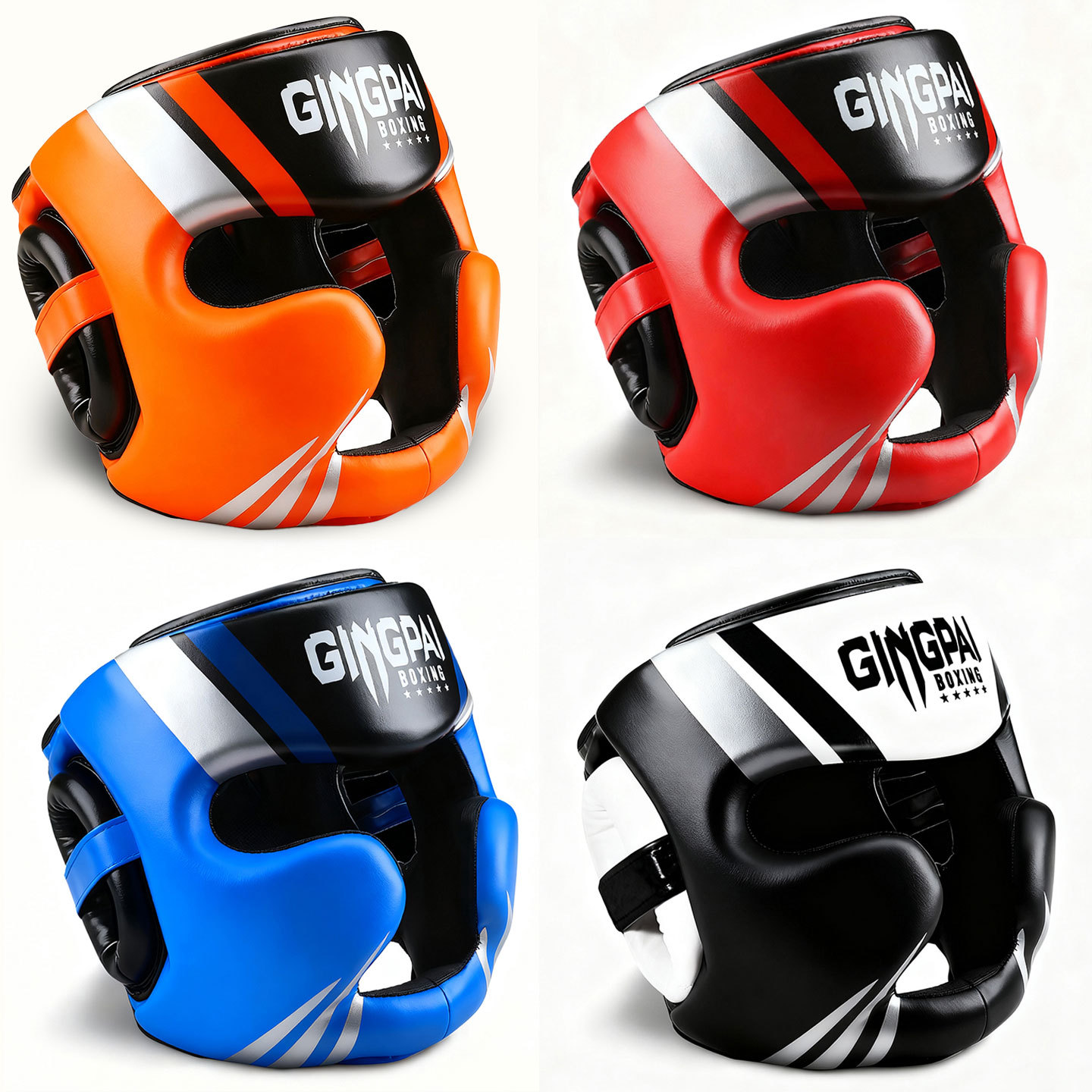 Boxing head protection adult children fight Sanda Muay Thai thickened helmet Sanda protective gear face protection chin professional training