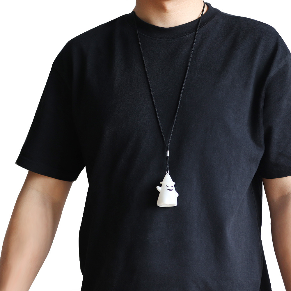 Decoración de Halloween Luz Fantasma Keychain Halloween Trickles Halloween Party Accessories Collar Collar