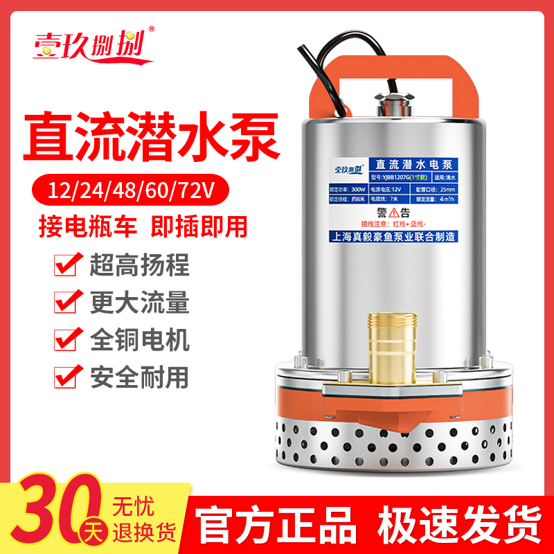 直流潜水泵12V24V 48V家用电瓶车抽水泵小型电动农用户外浇菜神器