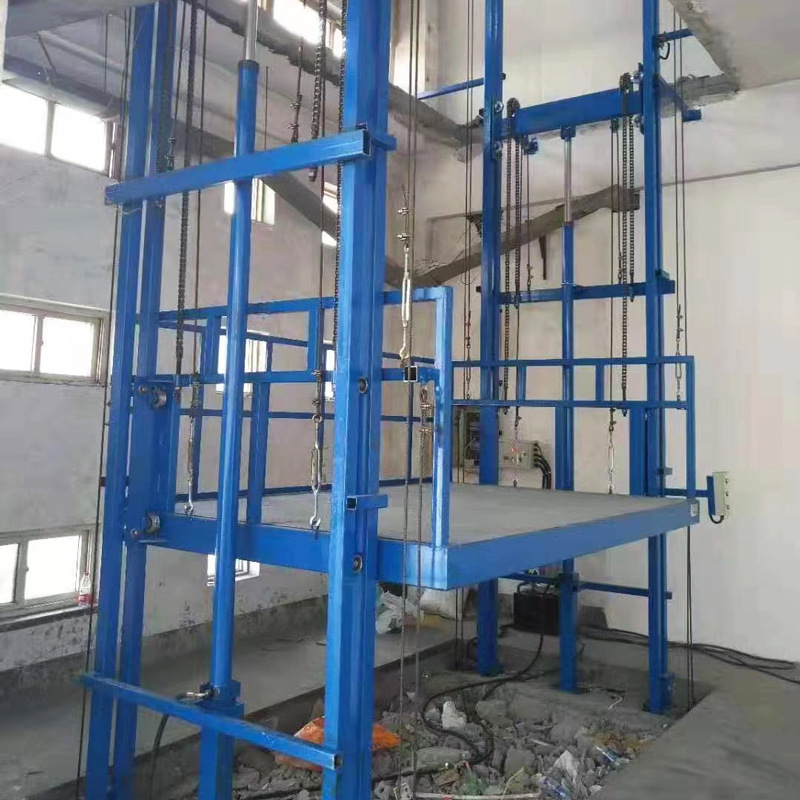 导轨式升降机厂家生产工厂仓库小型简易式电动升降平台导轨式货梯