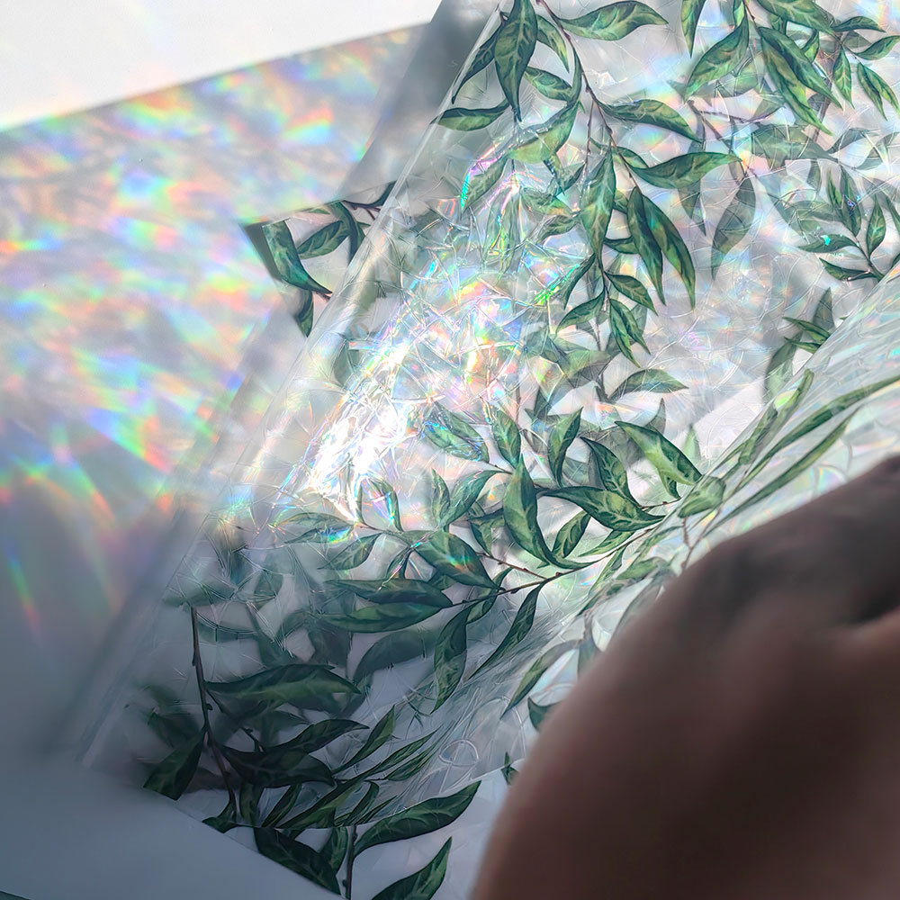 140g Weight Glass paster Home Textiles & Decor Type PVC Material Leaf Pattern Casual, Pastoral Style Casual Pastoral Leaf PVC Glass Paster Wall Art 25