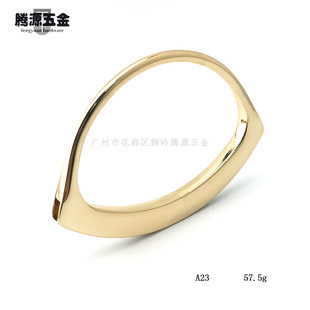 Luggage hardware accessories large hand-held DIY hand-made bag fan-shaped hand-held metal handle zinc alloy women's bag mouth gold