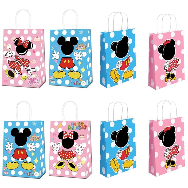 新款亚马逊可爱米老鼠礼品纸袋商场逛街购物手提纸袋服装礼物纸袋