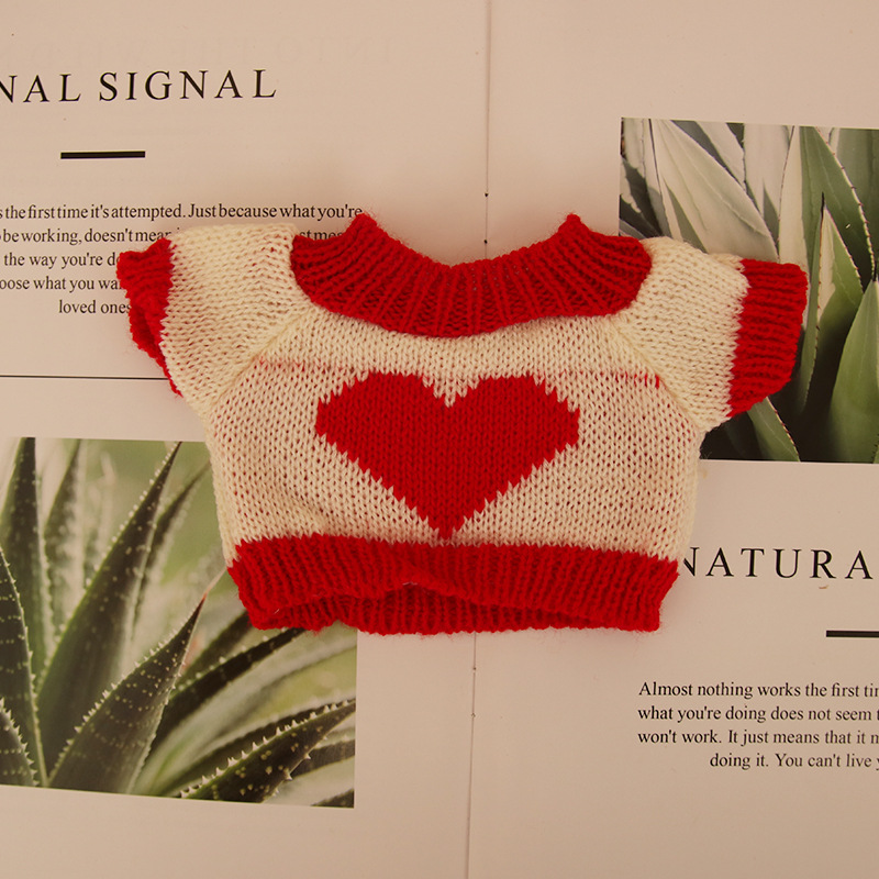 Suéter de muñeca de peluche oso de peluche con dientes perdidos ropa de muñeca máquina de agarre para mascotas accesorios de muñeca suéter camiseta al por mayor