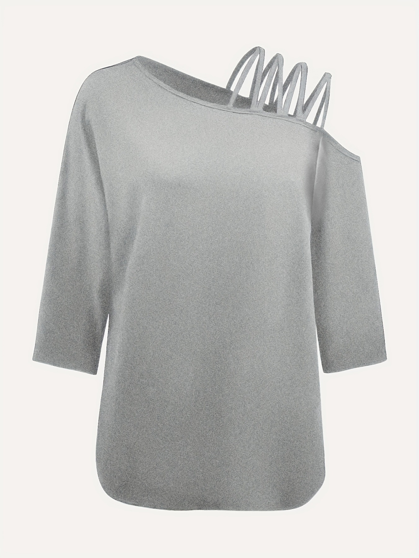 Women's ladies solid color casual tops t-shirts_voghion.com