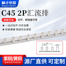 C45 2P汇流排紫铜/黄铜材质导电性好紫铜阻燃材质黄铜导电性好