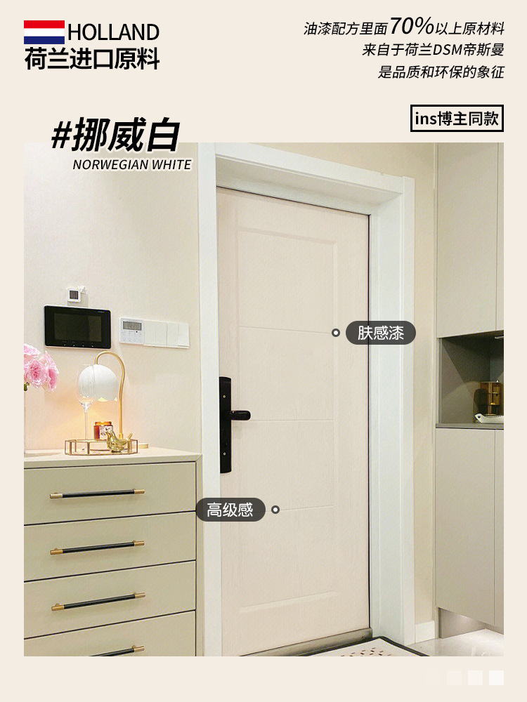 노르웨이 화이트(보호필름+롤러+브러시+질감지+장갑 포함)-0.5kg