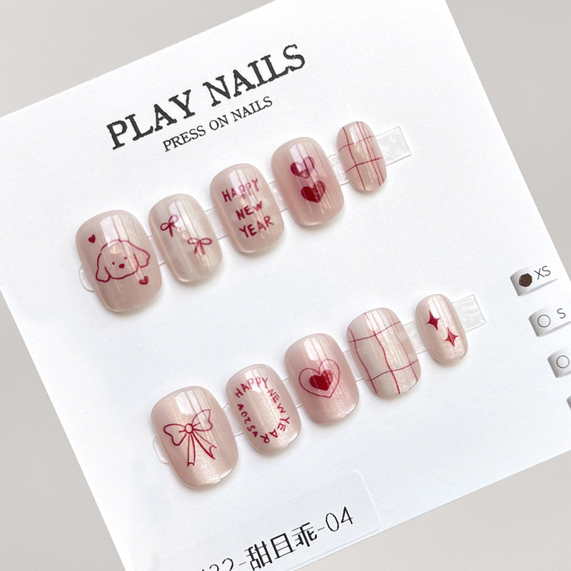 Short Round Color Painted Wearing Armor Design Armor Gradient Blending Base Color Nail Art Ink White Fake Nail