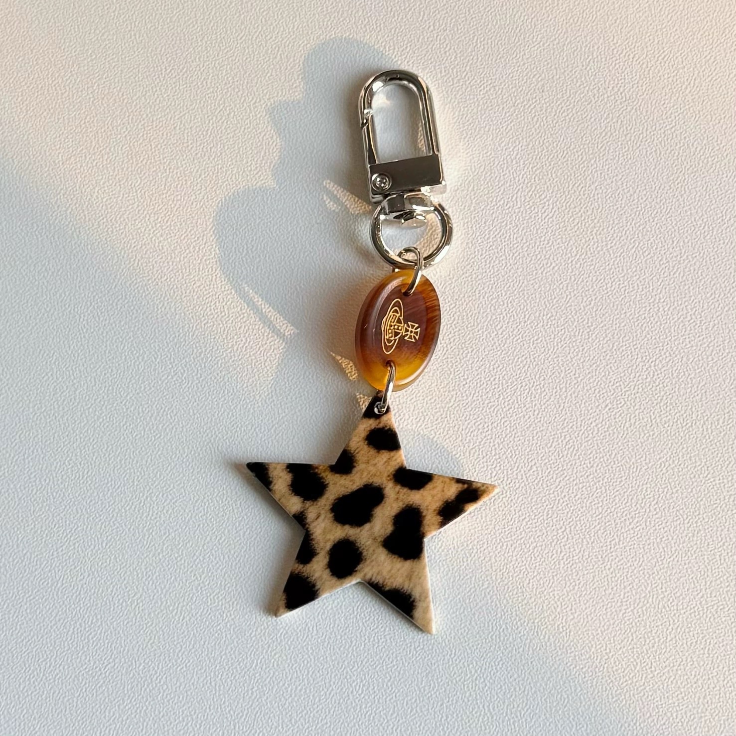 Retro Leopard Star Keychain Mobile Phone Pendant Korean Ins Niche Sweet Cool y2k Spice Girl Abi Hanging Goo Ben