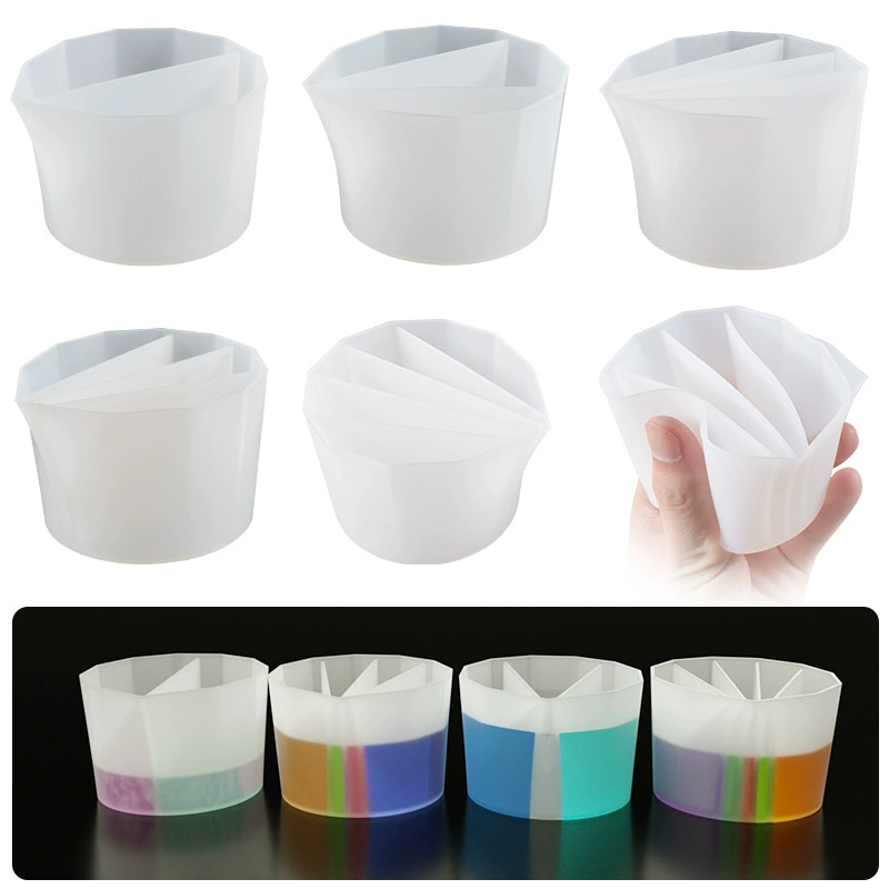 纵博 DIY crystal drop glue 4 styles silicone color mixing cup color matching cup silicone mold source supply
