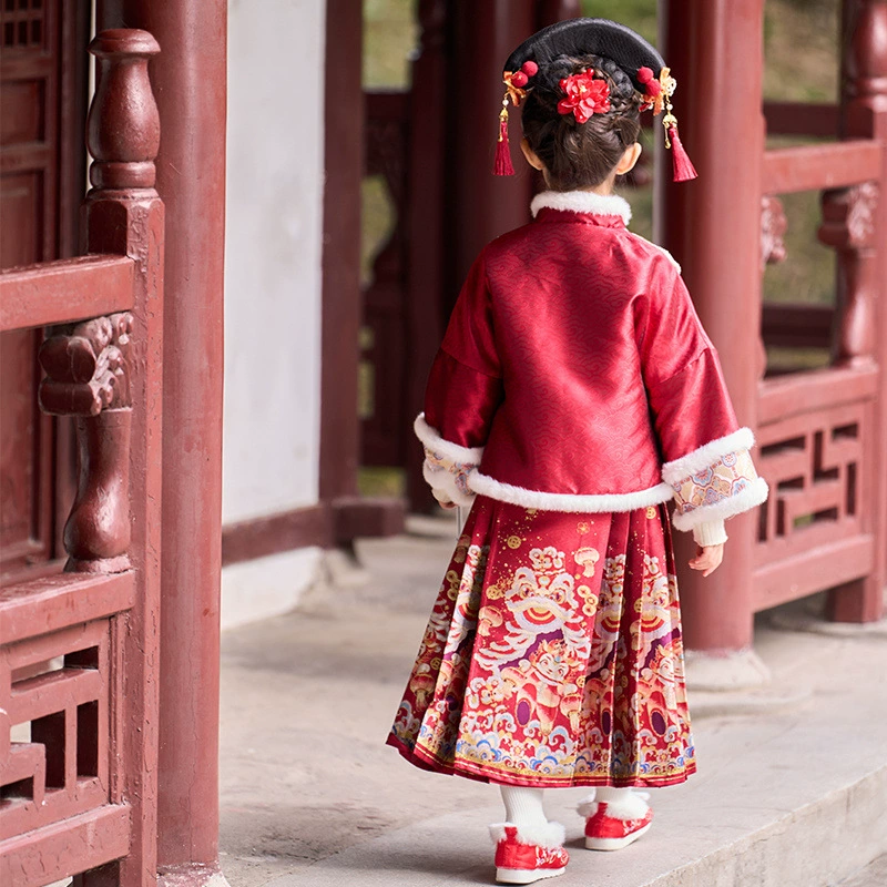 Children's winter girl's skirt, Hanfu, set