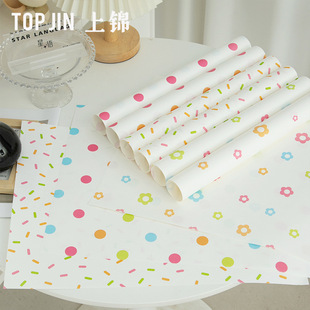 Teacher's Day Flower Wrapping Paper Colorfulful Polka Dot Flower Kraft Paper Flower Packaging Material Bouquet Wrapping Paper Floral Handmade