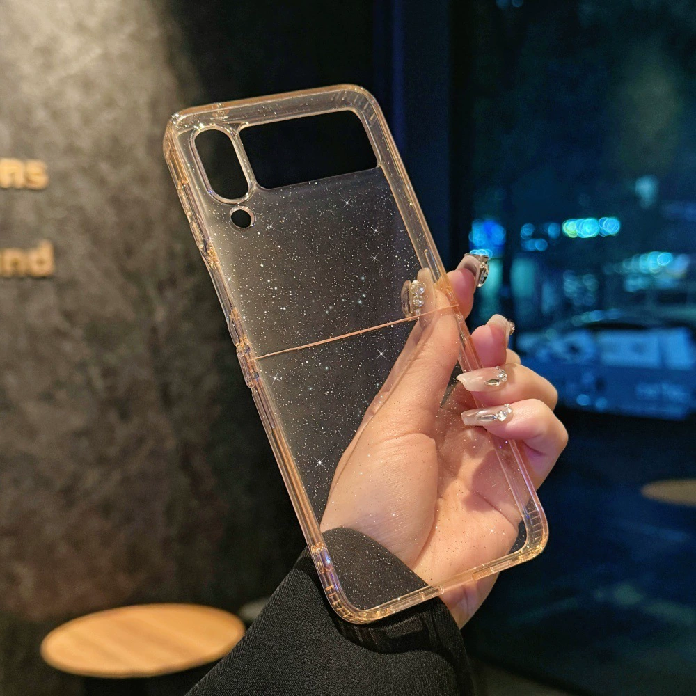 Samsung, совместимый с GalaxyZFlip6 прозрачный чехол для телефона, GalaxyZFlip5, GalaxyZFlip3, защитный чехол, 4