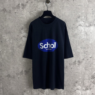 Correct Version of High-Quality B Family 25Ss New Scholl Letter Printed Loose Short-Sleeved T-Shirt for Men and Women