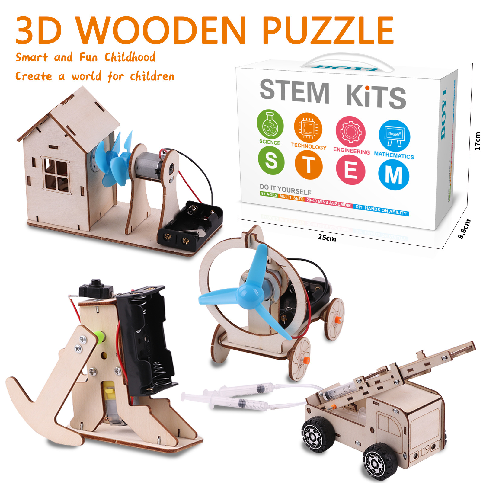 Tecnología transfronteriza pequeña invención física diy manual puzzle conjunto de experimentos científicos juguetes para estudiantes de jardín de infantes
