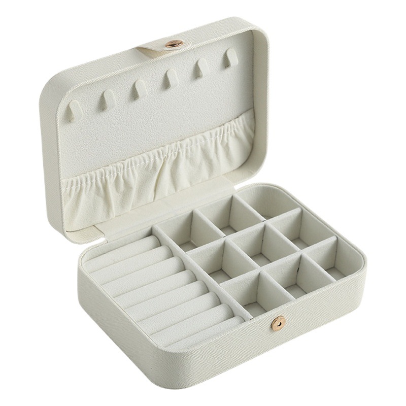Caja de joyería portátil transfronteriza Flip pendientes simples pendientes anillo de almacenamiento Amazon caja de almacenamiento de joyería multifuncional