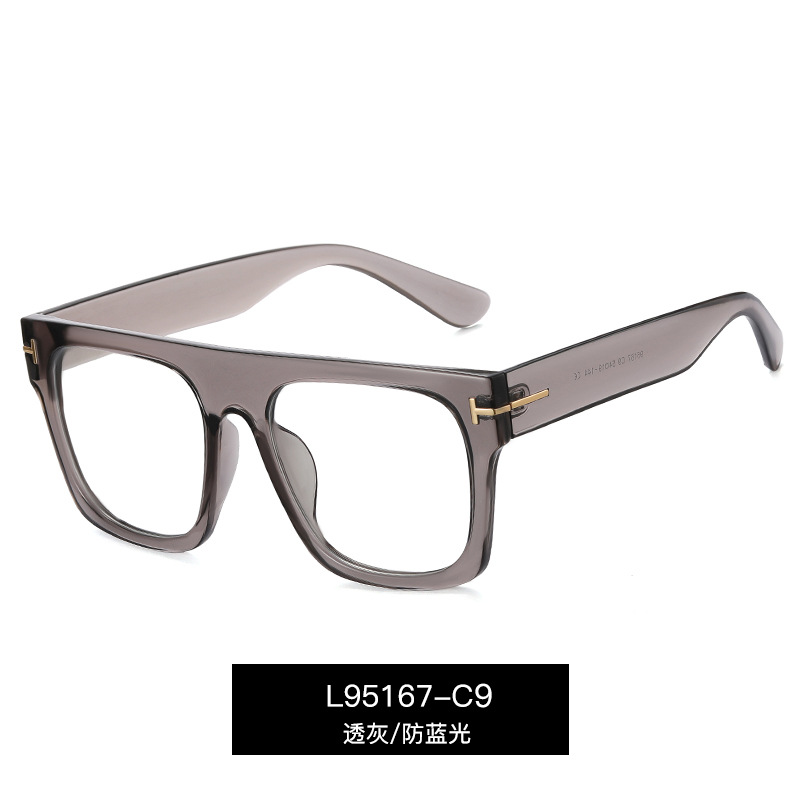 95167 Monturas de gafas unisex de moda europea y americana, nuevas monturas ópticas de gran tamaño con filtro de luz azul para comercio exterior transfronterizo, para mujer