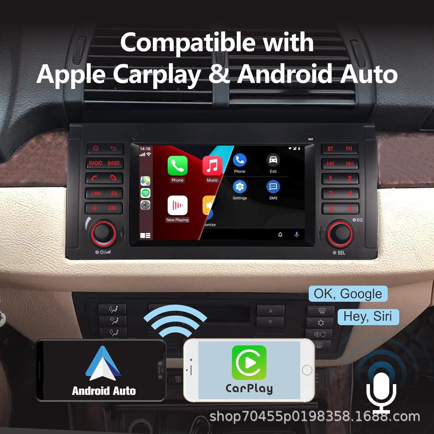 Cross-border 7-inch suitable for BMW E39 Android large screen navigation interconnected MP5 reversing image car navigator