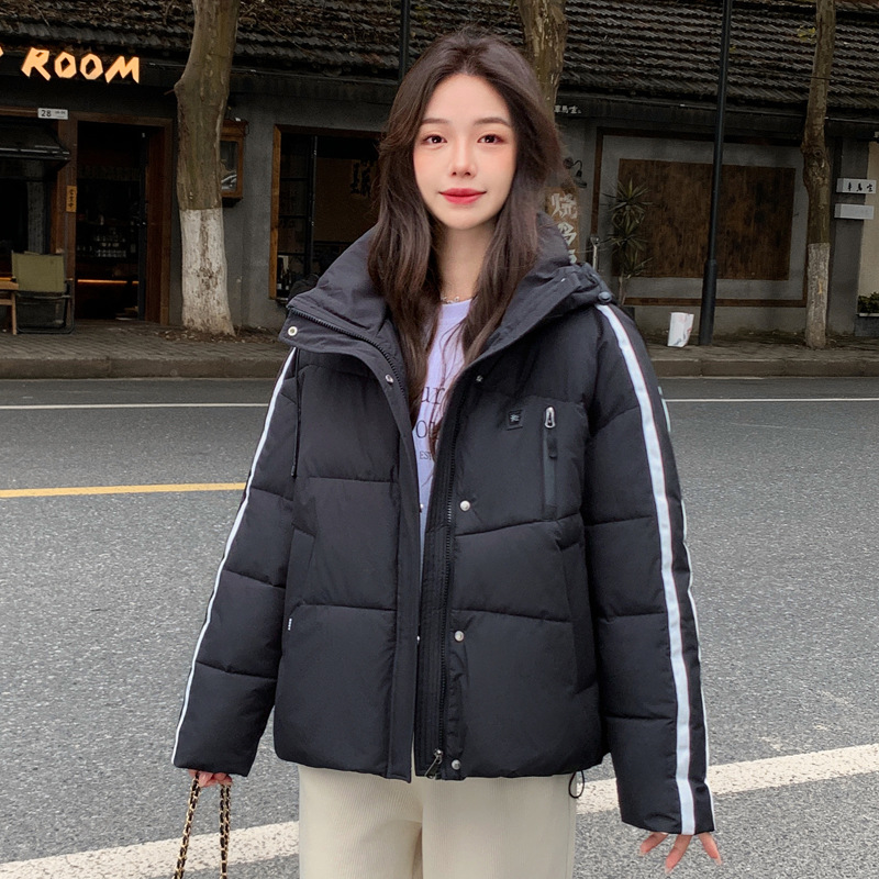 2024 comercio exterior nuevo estilo coreano de estilo grande estilo universitario ropa de algodón plumón mujer moda casual chaqueta de algodón con capuz