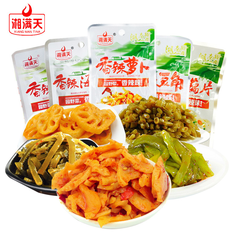湘满天香辣萝卜干28g 香辣海带丝酸豆角藕片 酱菜下饭菜开胃榨菜