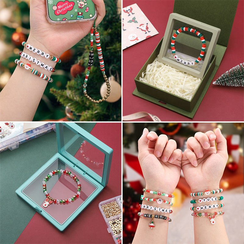 72g Weight Christmas Festival 1 Set Diameter 3mm Diameter 6 Mm Diameter 8mm Arylic Letter Heart Shape Beads Chain Lobster Clasp 3