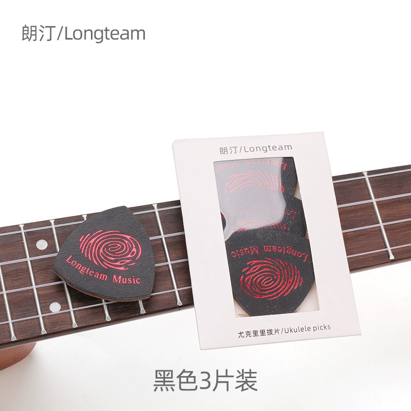 Ukulele picks Longteam leather soft finger picks, 3-pack, ergonomic grip, assorted colors