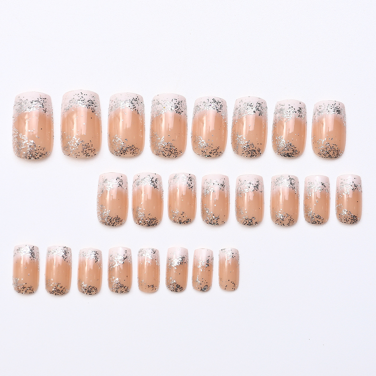 Uña de alta calidad sensación de brillo estrella de borde blanco de manicure francesa venta caliente pegatinas de uñas falsas para usar manicure