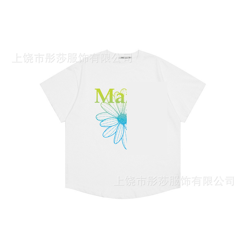 2025 新ゴールドハイシルバー同スタイルマルディ半袖デイジー Tシャツダックスフントカップル多用途トップ女性ルーズ|undefined
