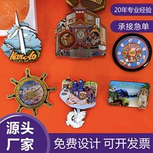 现货文创城市木质冰箱贴定制旋转亚克力立体木制新年财神冰箱贴
