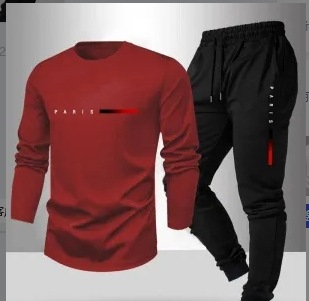 Burgundy + black pants