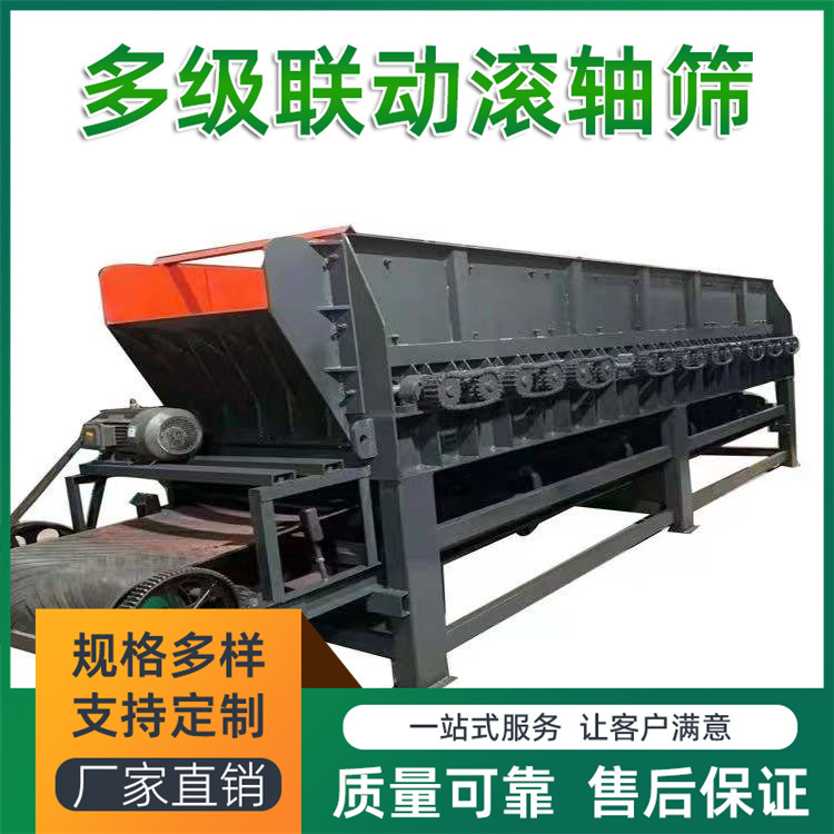 多级联动滚轴筛石机厂家直供 链板给料输送土石分离机全自动排渣