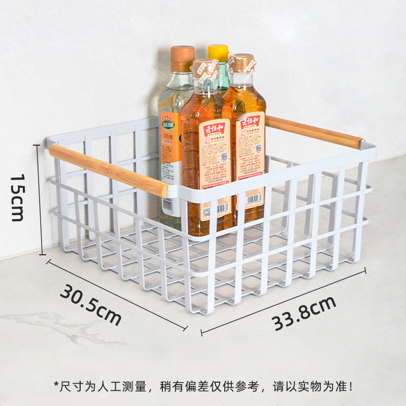 Cesta de almacenamiento de armario estante rectangular cocina cesta de malla cerrada mesa de metal forjado bocadillos caja de almacenamiento de artículos diversos