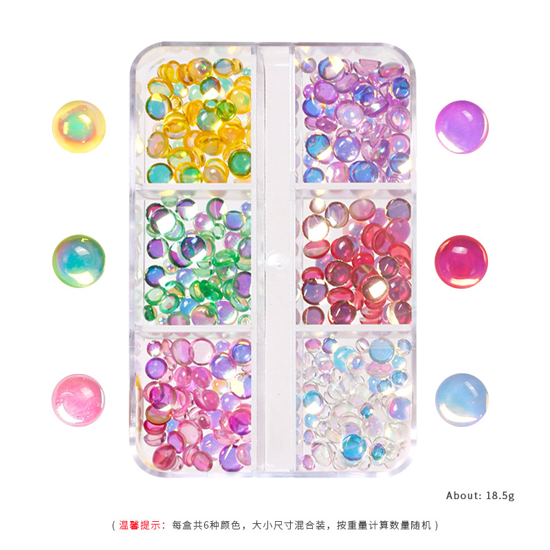 Nueva celebridad en línea transfronteriza ins estilo 6 cuadrícula Aurora color caramelo en caja joyería pequeña cereza pequeña diamante redondo rosa joyería