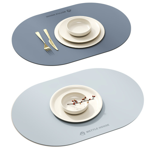 Cross-border minimalist silicone dining mat, waterproof and oil-proof, Western-style dining mat, hotel and restaurant high-end table mat, steel embossed cup mat
