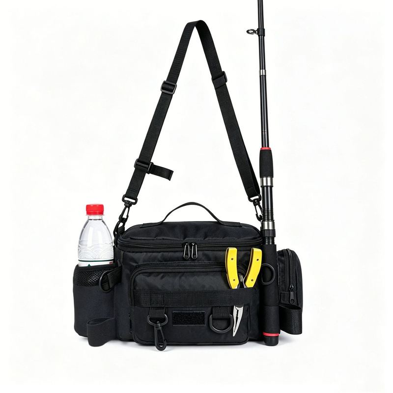 Fishing Equipment Oxford Waterproof Large Capacity Shoulder Bag Portable Fishing Rod Holder Fishing Lure Storage Outdoor Sports Bag