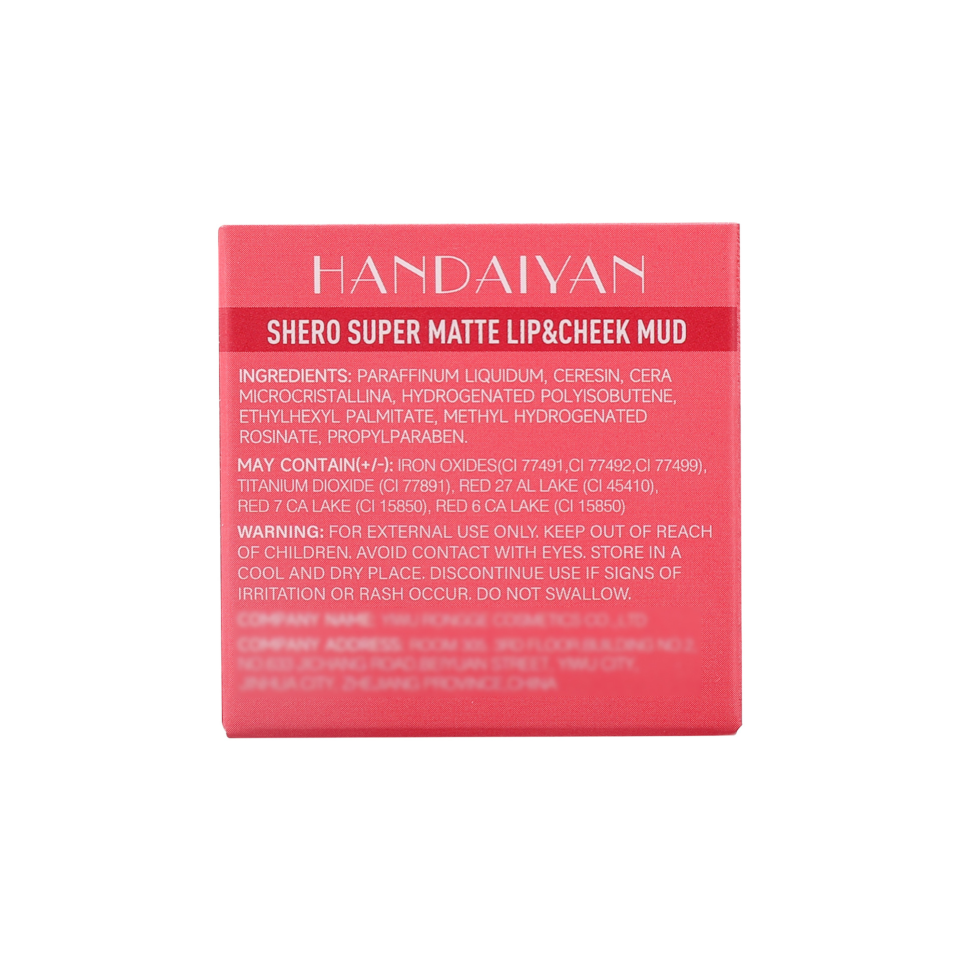 Cross-border Lip Mud Matte Long-lasting Lipstick handaiyan Matte long-lasting Waterproof Lip and Cheek Dual-purpose Lip Mud wholesale undefined