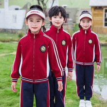 幼儿园园服教师服中小学生校服一二年级班服毕业照红色老师服套装