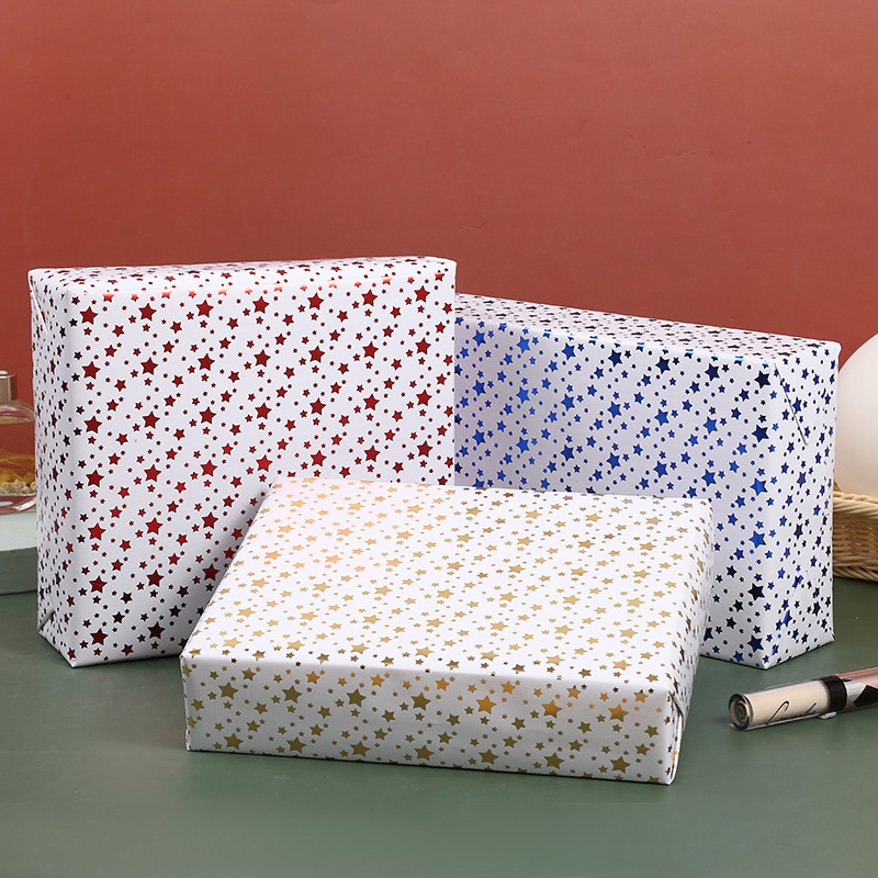 Fábrica directa simple estrella papel de regalo de cumpleaños papel de regalo Amazon caja de regalo papel de embalaje al por mayor