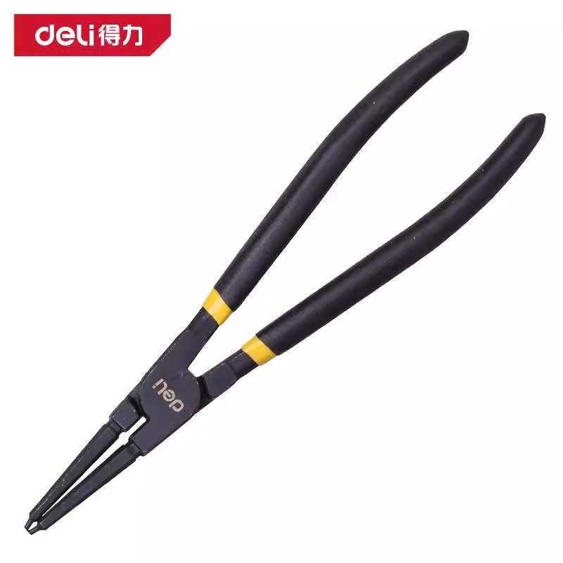 得力工具DL20921内直 9寸德式挡圈卡簧钳弯直内外多用卡环钳子