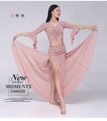 New summer belly dance tops plus size practice clothes suit oriental dance clothes performance clothes slimming