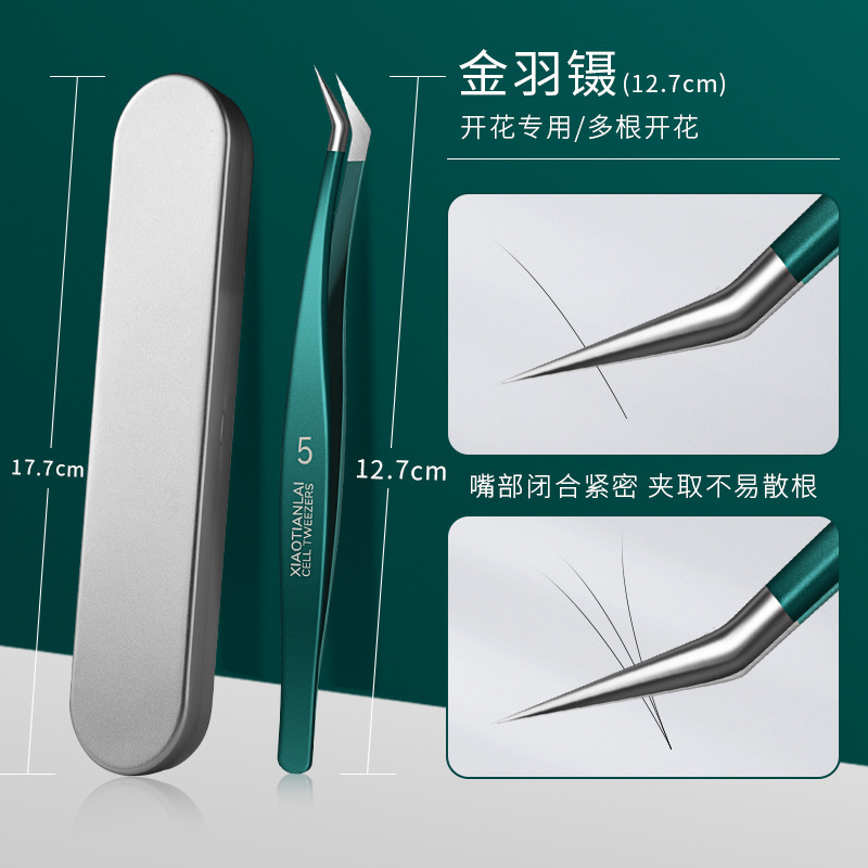 Dolphin clip set abierto pinzas de injerto de pestañas pinzas de injerto de pestañas herramientas de injerto de plumas de oro alto