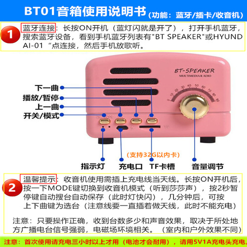Small Prince Bluetooth Speaker Retro Mini Basket Sprout Phone Small Speaker Charging Wireless Card FMBT01 Neutral