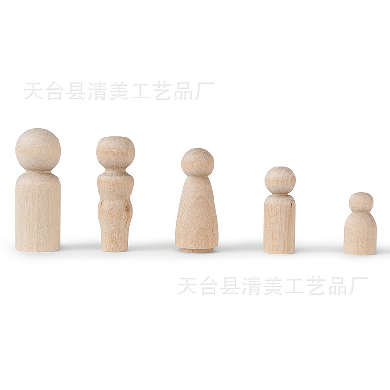 Marionetas de estilo pastoral transfronterizo para hombres y mujeres, adornos de bricolaje, color de madera, pintura de graffiti para niños, familia, gente de madera