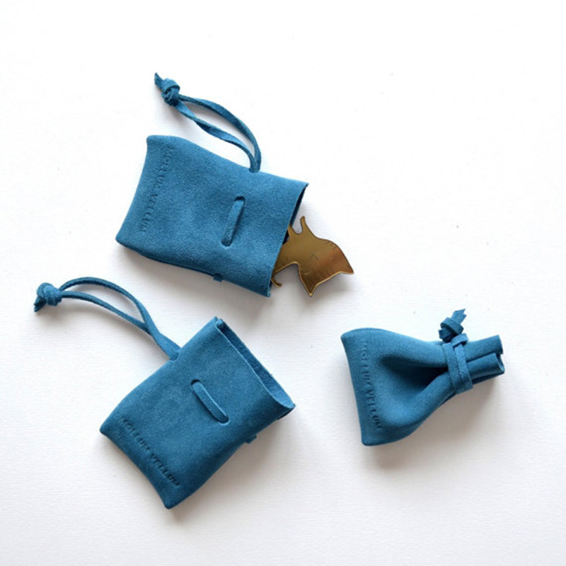 厂家定制收纳戒指束口袋抽绳 文玩首饰布袋 小绒面革超纤饰品布袋