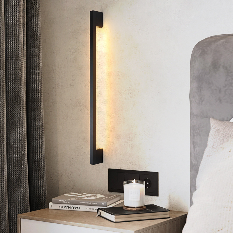 LED nuevo creativo lámpara de pared larga moderna y minimalista nórdica sala de estar sofá dormitorio pared de fondo pared pared pared parrilla lámpara