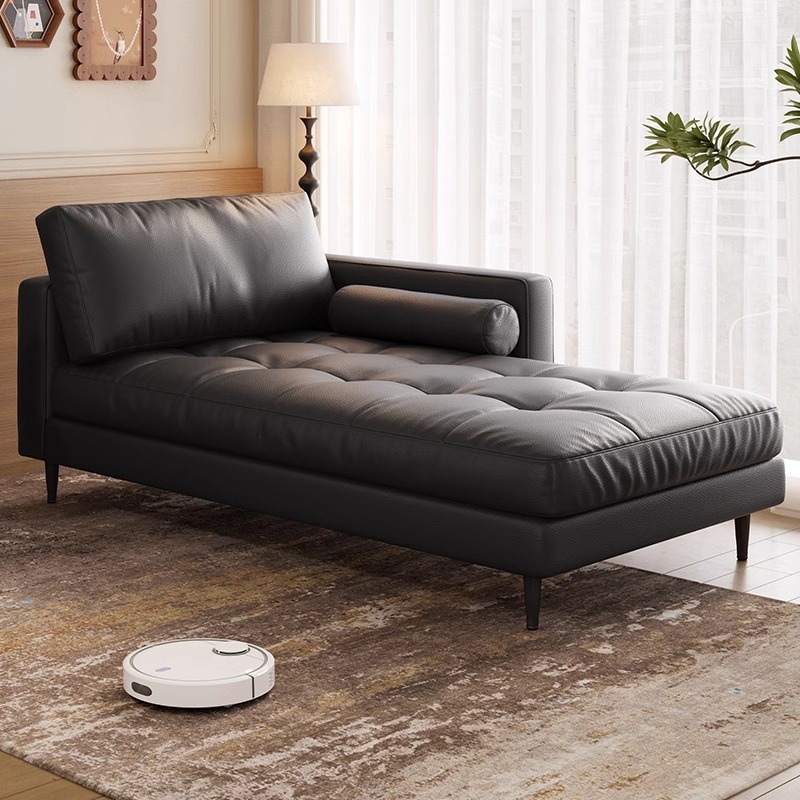 Modern simple living room cat scratch leather sofa single chaise bed…