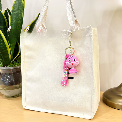 Creative small snake cartoon keychain ornament cute zodiac figure couple school bag decoration exquisite car keychain