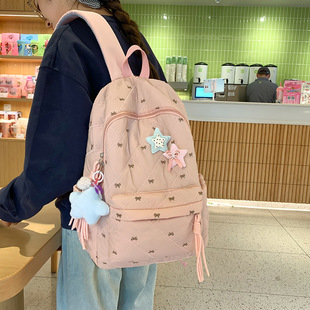 2024 Lightweight School Bag Female College Student Backpack Mori Style Soft Girl Backpack New Arrival Large Capacity Computer Bag Cross-border Trendy