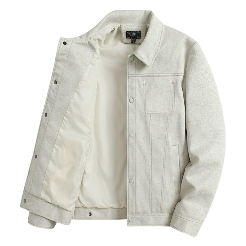 Suede chaqueta de gamuza marca de moda para hombre primavera y otoño 2023 nueva solapa herramientas casual hombres slim fit chaqueta juvenil hombres